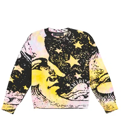 Amiri Kids' Intarsia-knit Cotton And Cashmere Sweater In Multi