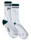 Amiri Intarsia-knit Logo Socks In White