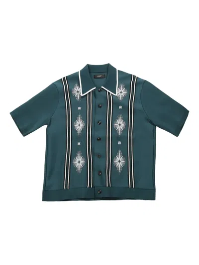 Amiri Intarsia-knit Shirt In Blue