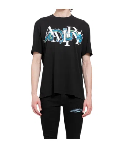 Amiri Mens Black Dragon Branded-print Cotton-jersey T-shirt