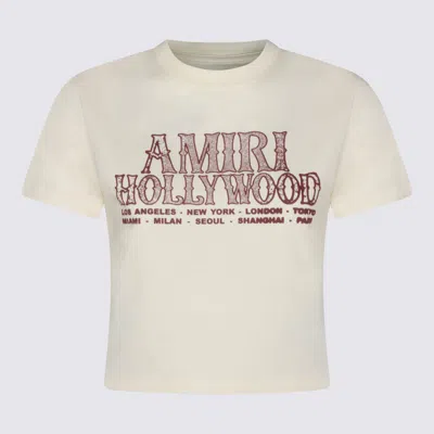 Amiri Ivory Cotton T-shirt In White
