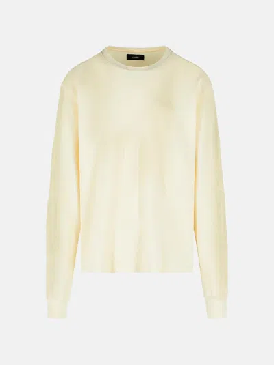 Amiri Ivory Cotton T-shirt In Yellow