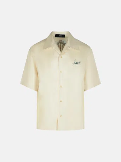 Amiri Kids' Ivory Silk Shirt In Neutral
