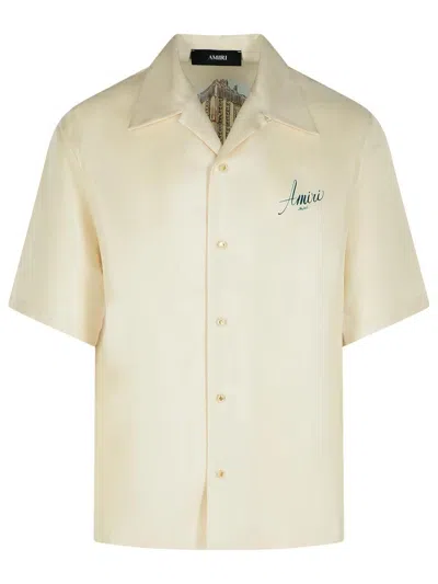 Amiri Ivory Silk Shirt Men In Neutral