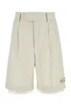 Amiri Pleated Bermuda Shorts In Textured Fabric