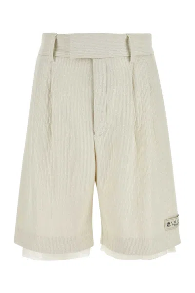 Amiri Ivory Stretch Polyester Bermuda Shorts