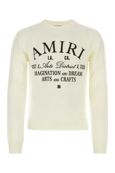 Amiri Ivory Wool Blend Arts District Sweater In Default Title