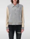 Amiri Contrasting-sleeve Bomber Jacket In Grau