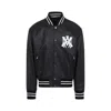 Amiri 'ma Hollywood' Black Bomber Jacket With Logo Print On The Front And Maxi Logo Print On The Rear In Black