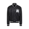 Amiri 'ma Hollywood' Black Bomber Jacket With Logo Print On The Front And Maxi Logo Print On The Rear In Black