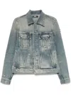 Amiri Jacket In Denim With Pockets In Blue