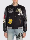 Amiri Varsity Patch Bomber Jacket In Black