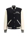 Amiri Mens Hollywood Embroidered-text Wool-leather Blend Bomber Jacket Black Xl In Black