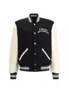 Amiri Mens Hollywood Embroidered-text Wool-leather Blend Bomber Jacket Black Xl In Black