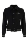 Amiri Twill Wool Bones Bomber Jacket With Patches