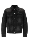 Amiri Bleach Bandana Denim Jacket In Black