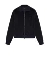 Amiri Velour Zip-up Jacket In Black