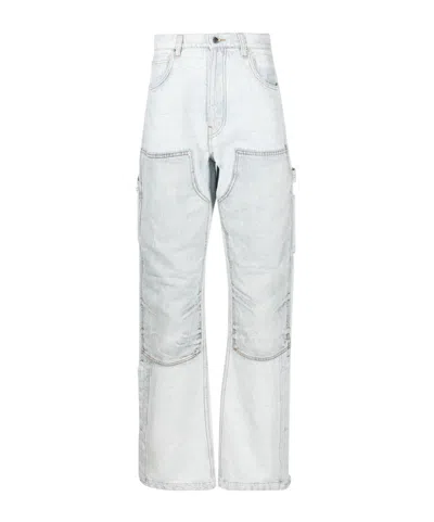 Amiri Jacquard Straight-leg Carpenter Jeans In White