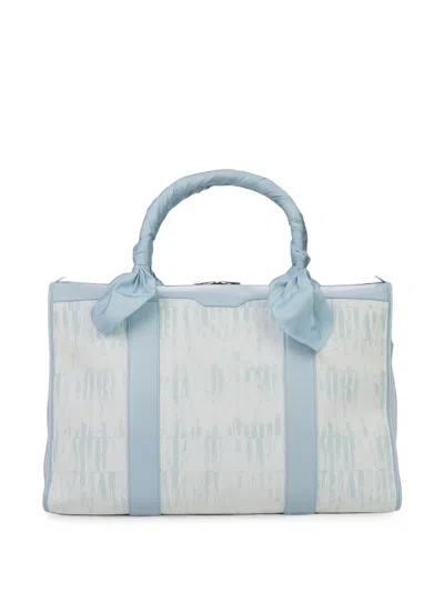 Amiri Baby Blue Jacquard Tie Dye Weekender Bag In Gray