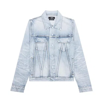 Pre-owned Amiri Japanese Selvedge Trucker 'perfect Indigo' | Blue | Men's Size L