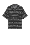 Amiri Black Jazz Band Bowling Shirt In Black