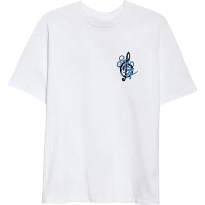 Amiri Mens Jazz Band Brand-print Cotton-jersey T-shirt White