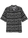 Amiri Black Jazz Band Bowling Shirt In Black