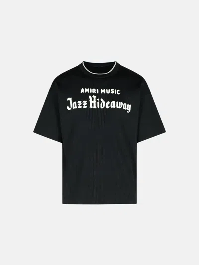 Amiri 'jazz' Black Viscose Blend T-shirt