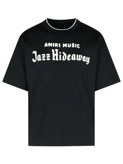 AMIRI AMIRI 'JAZZ' BLACK VISCOSE BLEND T-SHIRT MEN