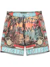 Amiri Jazz Hideaway Bermuda And Short Multicolor In Blue