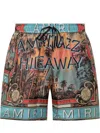 Amiri Jazz Hideaway Bermuda And Short Multicolor In Multicolor
