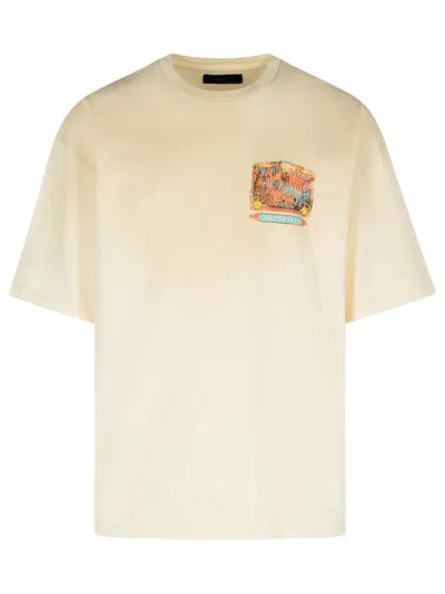 AMIRI 'AMIRI JAZZ' IVORY COTTON T-SHIRT