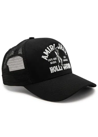 Amiri Jazz Wolf Cotton-canvas Trucker Hat In Black