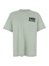 Amiri 'jazz Wolf' Green Crewneck T-shirt With Logo Lettering On The Front And Maxi Print On The Rear In Green