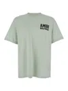 Amiri 'jazz Wolf' Green Crewneck T-shirt With Logo Lettering On The Front And Maxi Print On The Rear In Green