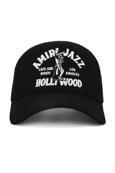 Amiri Jazz Wolf Trucker Hat In Black