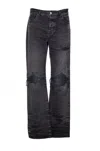 Amiri Distressed Denim Trousers With Faded Detailing