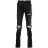 Amiri Stretch Denim Jeans Distressed Detailing In Black