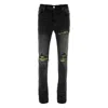 Amiri Stretch Denim Jeans Distressed Detailing In Black