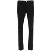 Amiri Slim Fit Distressed Trousers With Rivet Detailing In Black