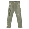 Amiri Khaki Army Logo Painted Slim Workman Jeans