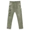 Amiri Khaki Army Logo Painted Slim Workman Jeans
