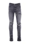 Amiri Stretch Denim Jeans Distressed Detailing In Black