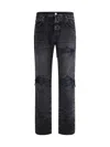 Amiri Distressed Denim Trousers With Faded Detailing