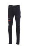 Amiri Casual Trousers With Five Pockets And Embroidery In Black