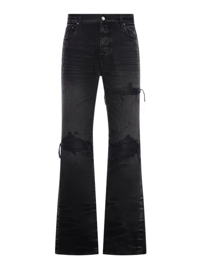 Amiri Leather Straight Mx1 Jeans In Multi
