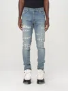 Amiri Blue Ma Quad Repaired Skinny Jeans In Stone Washed