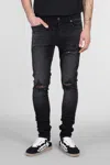 Amiri Stretch Denim Jeans Distressed Detailing In Black