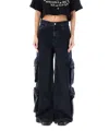 Amiri Black Baggy Cargo Jeans In Black