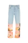 Amiri Logo-embroidered Jeans In Blue